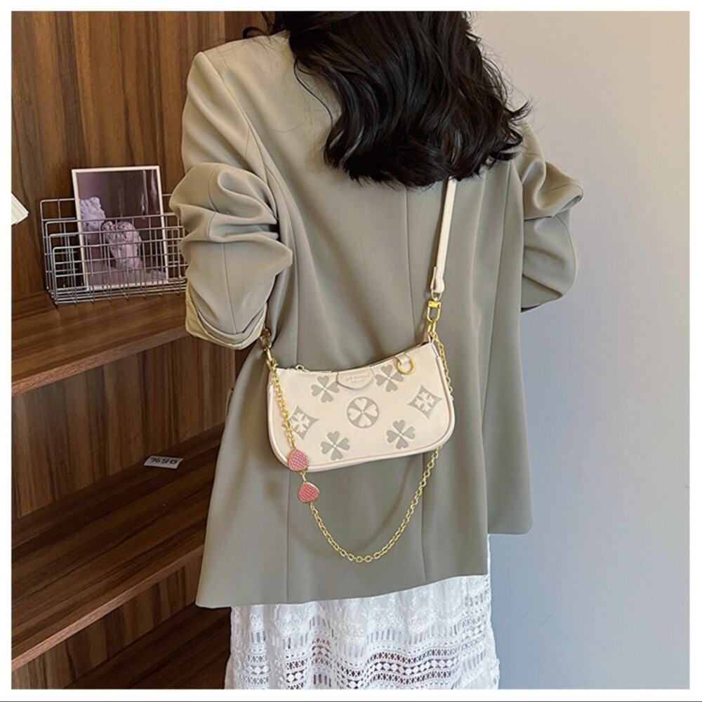 Cream Designer Shoulder Crossbody Bag - Picture 2 of 5
